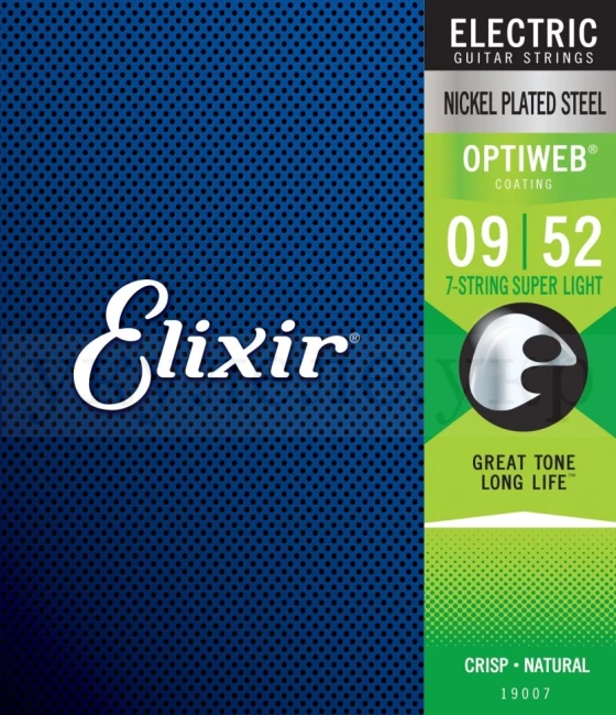 Elixir 19007 Optiweb Anti Rust Nickel Plated Steel 7-string 9/52